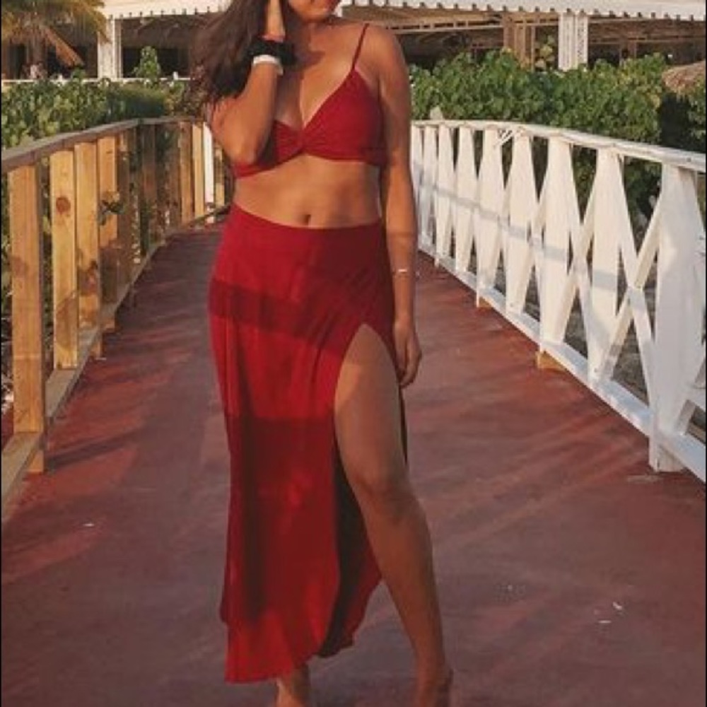 Red matching set